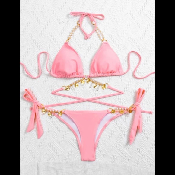Pearl Chain Bikini Top and Bottom - Picture 2 of 3